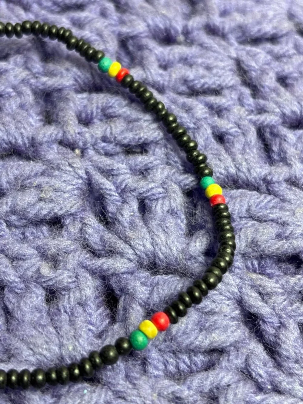 Rasta Bead Bracelet 9.5 Inches